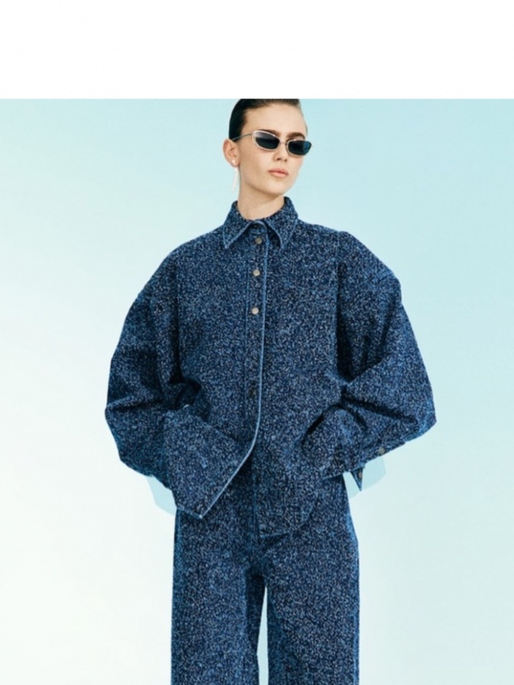 H&M Studio OVERSIZED BOUCLÉ DENIM JACKET XXL